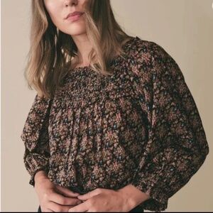 DÔEN AGOTHA TOP -- NOIR FOREST FLORAL